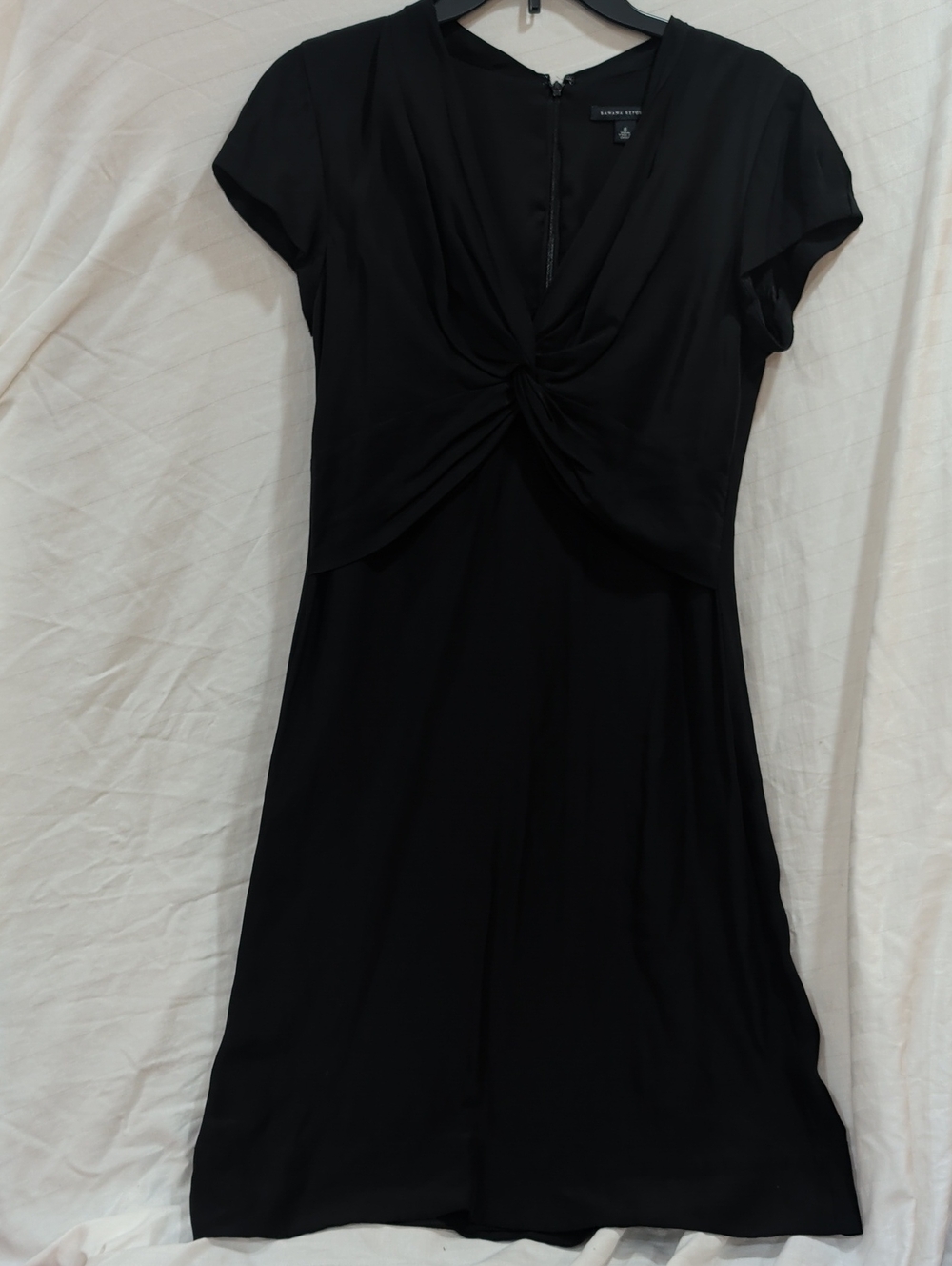 Banana Republic Black Short Sleeve Women's Dress Size 8 100% Silk